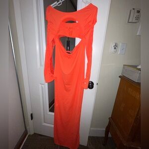 Orange stretch maxi dress. Never worn.